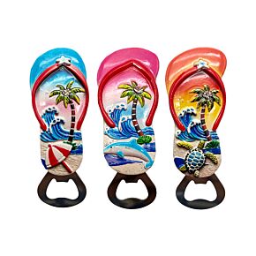 Souvenir Seaside Magnet Bottle Opener Flip Flop Shaped