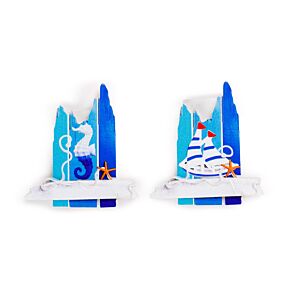 Souvenir Seaside Magnet Beach Boards Shaped Seahorse & Boat