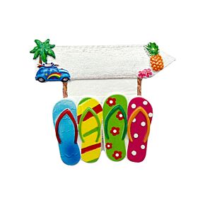 Souvenir Seaside Magnet Flip Flop Shaped with Sign