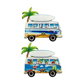Souvenir Seaside Magnet Beach Van Shaped with Turtles & Seagulls