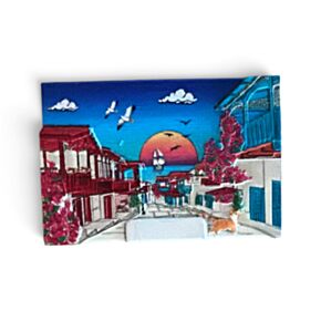 Souvenir Seaside Magnet Sunset Street Scene
