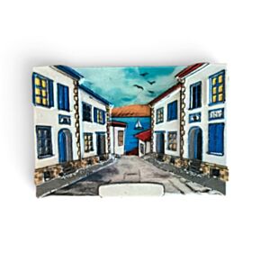 Souvenir Seaside Magnet Painted Houses Street Scene