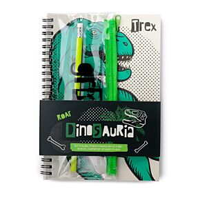 Dinosauria Ring Bound Notepad & Pencil Case 6 Piece Stationery Set