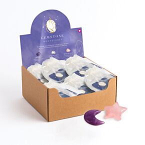 Healing Stone Set of 2 Star & Moon Gemstones