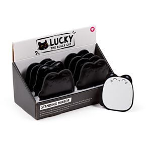 Lucky the Black Cat Free Standing Mini Compact Mirror