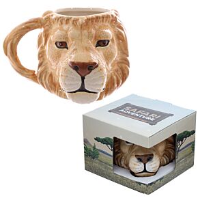 Lion Head Ceramic Shaped Mug