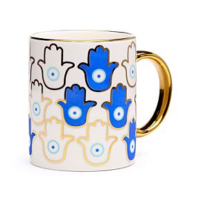 Evil Eye Hand Porcelain Mug
