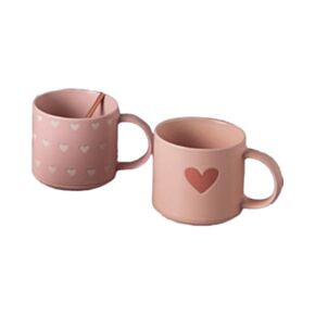 Hearts Pink Stoneware Mug