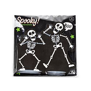 Halloween Skeleton Pack of 12 3ply Paper Party Napkins