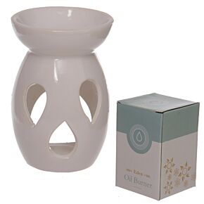 Eden White Simple Tear Drop Cut-Out Ceramic Oil & Wax Melt Burner