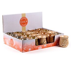 Simple Leaf Fretwork Design Crackle Glaze Ceramic Oil Burner