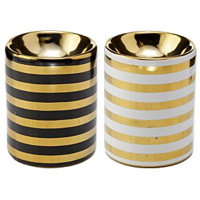 Eden Metallic Gold Stripe Ceramic Mini Oil Burner