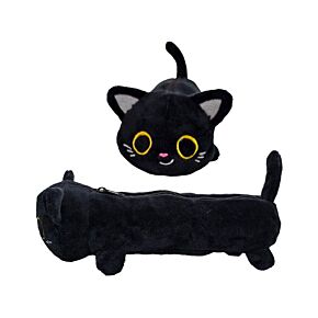 Lucky the Black Cat Plush Pencil Case