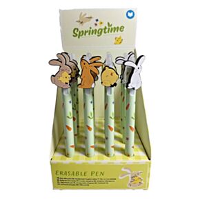 Springtime Bunny Rabbit & Chick Erasable Pen with PVC Topper
