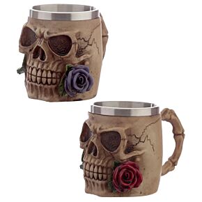 Decorative Skulls and Roses Tankard