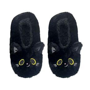 Lucky the Black Cat Anti-Slip Plush Slip On Slippers EU36-38/UK3-5