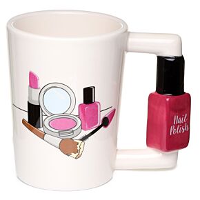 Nail Varnish Ceramic Shaped Handle Mug