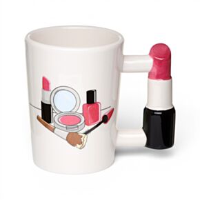 Lipstick Ceramic Shaped Handle Mug