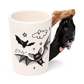 Bat Ceramic Shaped Handle Mug