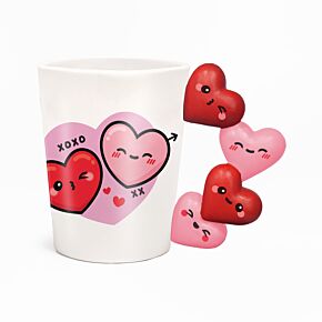 J'Adoramals Heart XOXO Ceramic Shaped Handle Mug