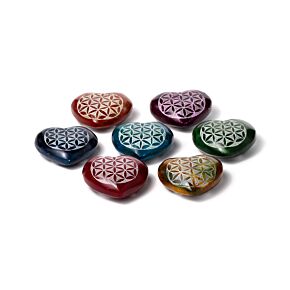 Carved Soapstone Chakra Heart Flower of Life Ashcatcher Incense Stick Burner