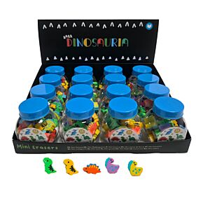 Dinosauria Mini Erasers in a Pot