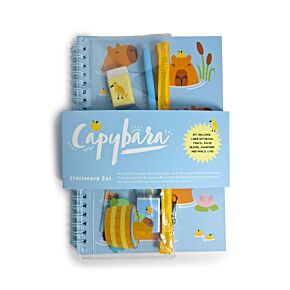 Capybara Ring Bound Notepad & Pencil Case 6 Piece Stationery Set