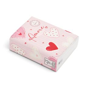 Amore Hearts Pack of 8 Pocket Tissues