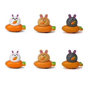 Springtime Bunny Rabbit Carrot Car Friction Pull Back Action Toy