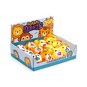 Queasy Squeezies Adoramals Lion, Giraffe, Monkey, Tiger Plush Squeezy Toy Queasy Squeezies Adoramals Lion, Giraffe, Monkey, Tiger Plush Squeezy Toy