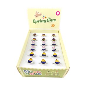 Springtime Egg, Chick & Bunny Rabbit Mood Ring