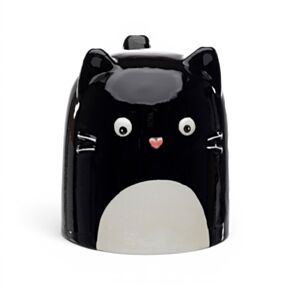 Feline Fine Black Cat Upside Down Ceramic Shaped Mug