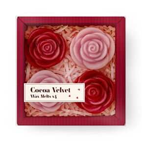 Amore Hearts Set of 4 Rose Shaped Wax Melts