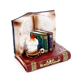 Witches Magical Black Cat & Wise Old Magical Owl World Figure LED Display Stand