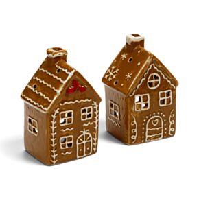 Christmas Gingerbread House Tea Light Candle Holder - Iced