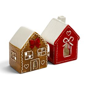 Christmas Gingerbread House Tea Light Candle Holder - Ribbons