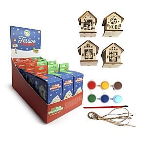 Festive Friends Paint Your Own DIY Christmas Houses Tree Decoration