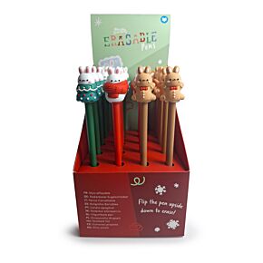Christmas Festive Friends Bunny Rabbit Erasable Pen with Topper