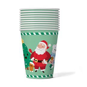 Jingle Bunch Christmas Set of 10 Paper Party Cups (9oz)